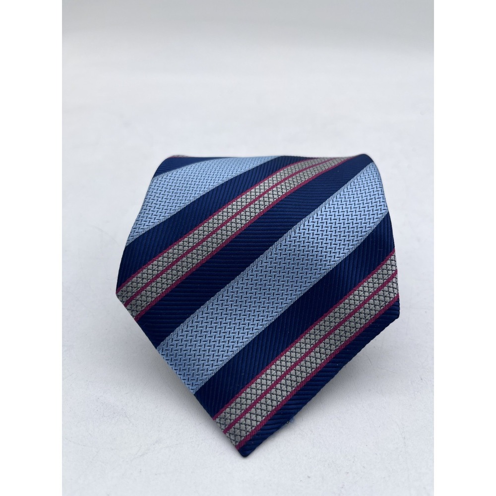 Dolce & Gabbana Mens Blue  Red Striped Classic `Neck Tie Silk‎  Size 58"X4"